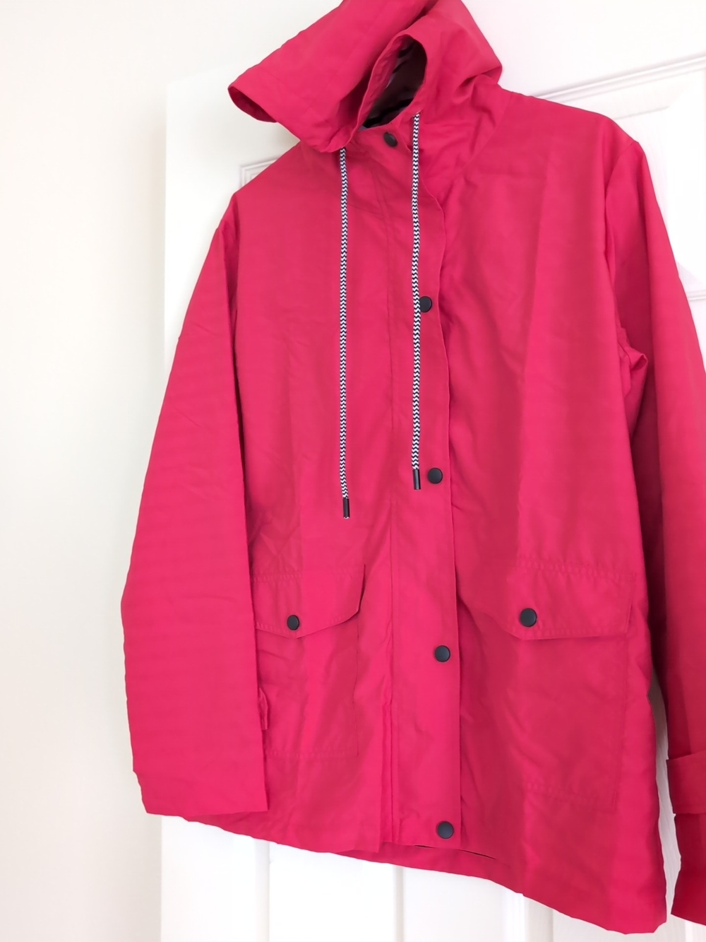 Red Hooded Rain Jacket